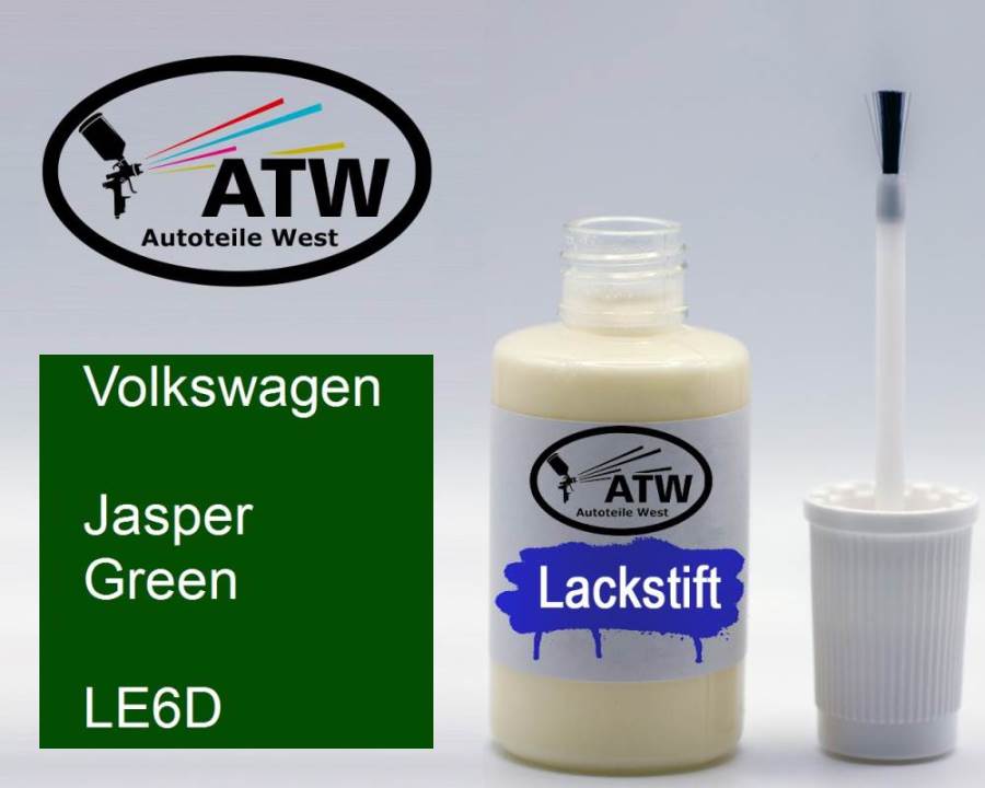Volkswagen, Jasper Green, LE6D: 20ml Lackstift, von ATW Autoteile West.